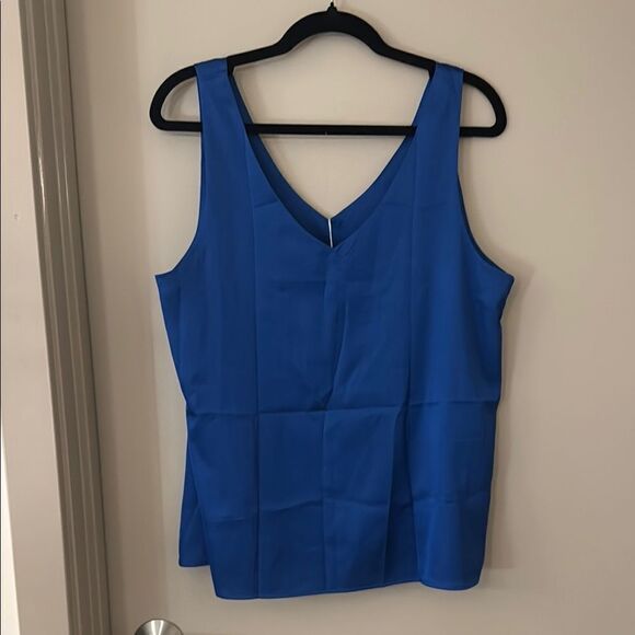 Royal Blue V-Neck Sleeveless Tank Top - Picture 3 of 5